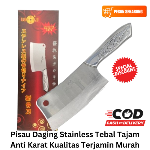 [BISA COD] PROMO Pisau Daging Stainless Tebal Tajam Anti Karat Kualitas Terjamin Murah Golok Stainle