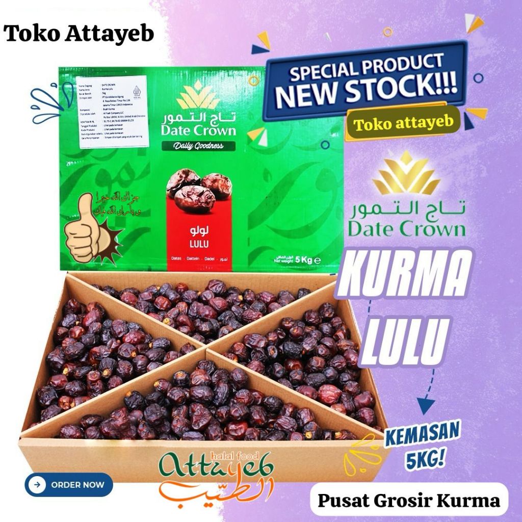

Kurma Lulu Date Crown 5kg Premium Fresh Kurma Paling Enak Lulu 5 kg Lebih Lembut Dari Yg Lainya (EXP 2026)
