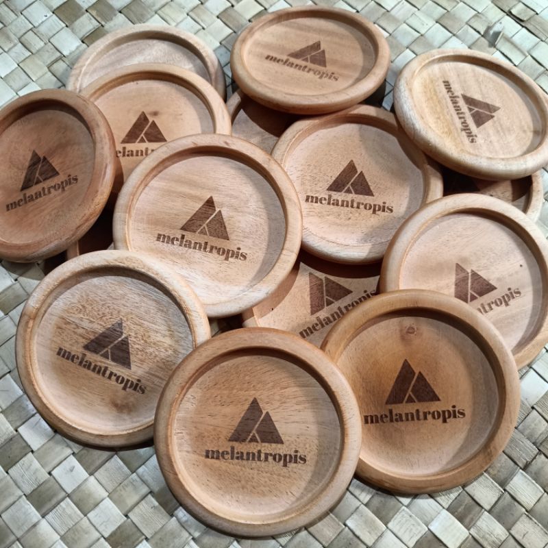 [JM_Craft] Tatakan Gelas Coaster Kayu Grafir dan Non Grafir