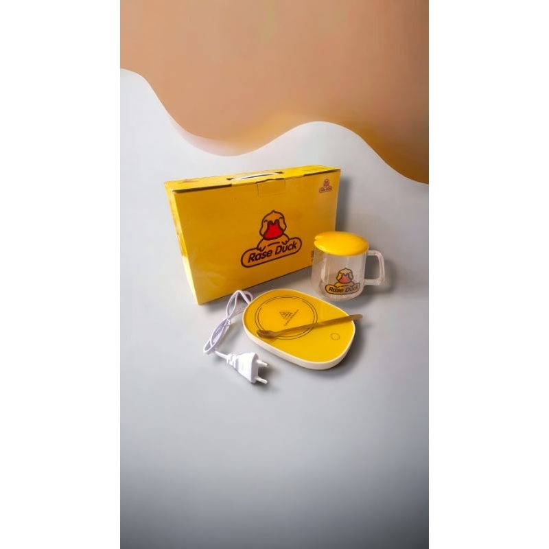 Gelas set keramik / mug cangkir gelas listrik pemanas / penghangat minuman . kopi , susu