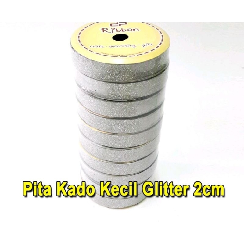 

Pita Kado GLITTER 3/4" Pita Jepang 2cm Pita Rol Plastik 18mm