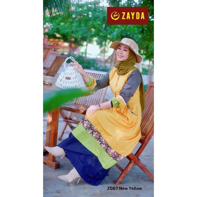 Gamis cantik Zayda ZG67 Yellow