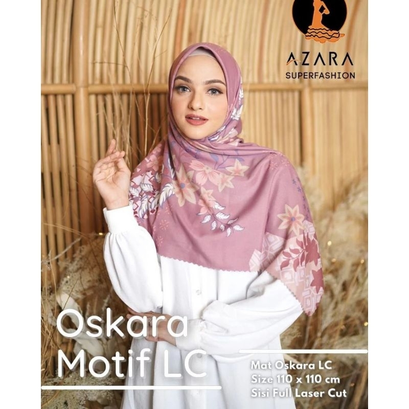 [oddsolshop] pekanbaru/Jilbab Segiempat Motif Azara Polikatun Adem