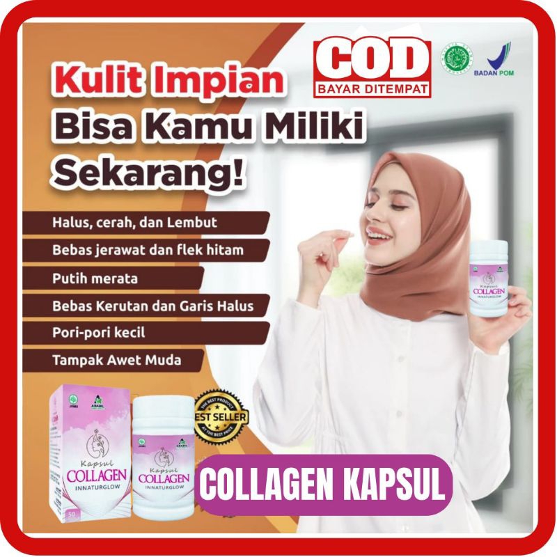 [BISA COD] COLLAGEN KAPSUL INNATURGLOW ISI 50 - COLLAGEN KAPSUL ABABIL PREMIUM KAPSUL PEMUTIH KULIT 