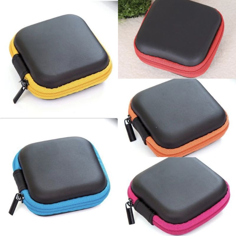 Dompet Headset & Koin Petak Pouch Penyimpanan Charger Mini Case Organizer Kabel Headset Bluetooth Ko