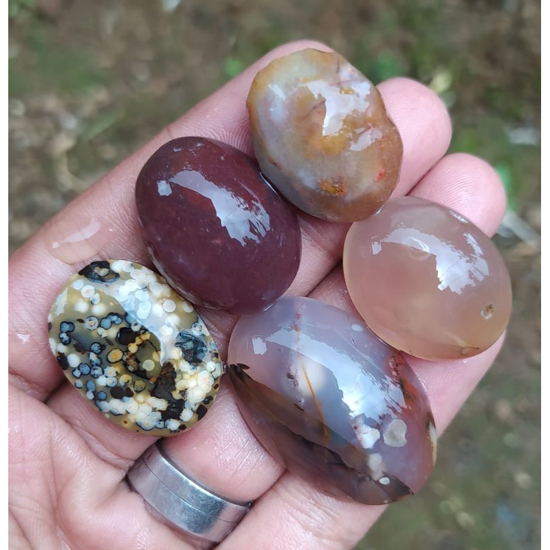 batu akik parian pancawarna Garut Cristal unik baru pola halus borongan termurah 5 pcs