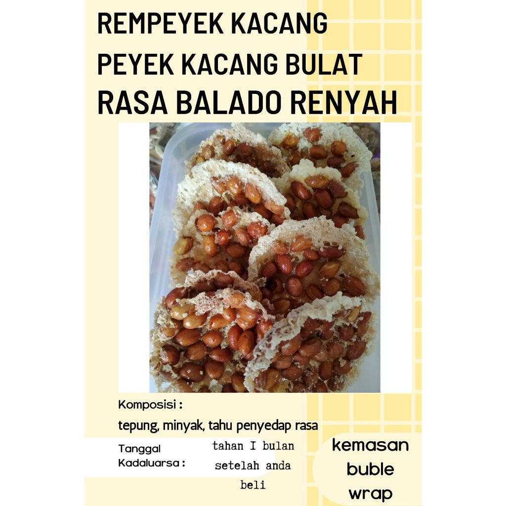 

PEYEK KACANG TANAH BULAT REMPEYEK KACANG BULAT