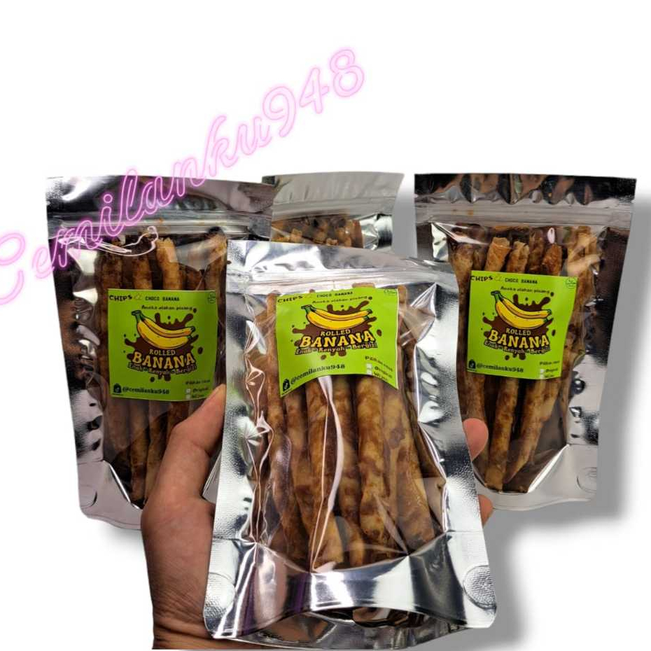 

4pack makanan ringan oleh oleh pisang aroma manis banana rolled pisang linting kering gula aren ekstra coklat