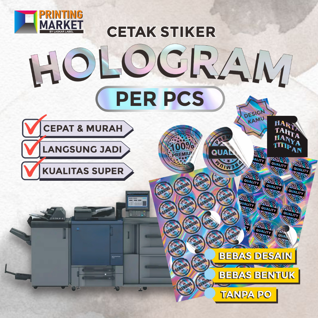 

(SATUAN STICKER HOLOGRAM) RAINBOW PELANGI CETAK CUTTING STIKER HOLOGRAM TERMURAH BANDUNG