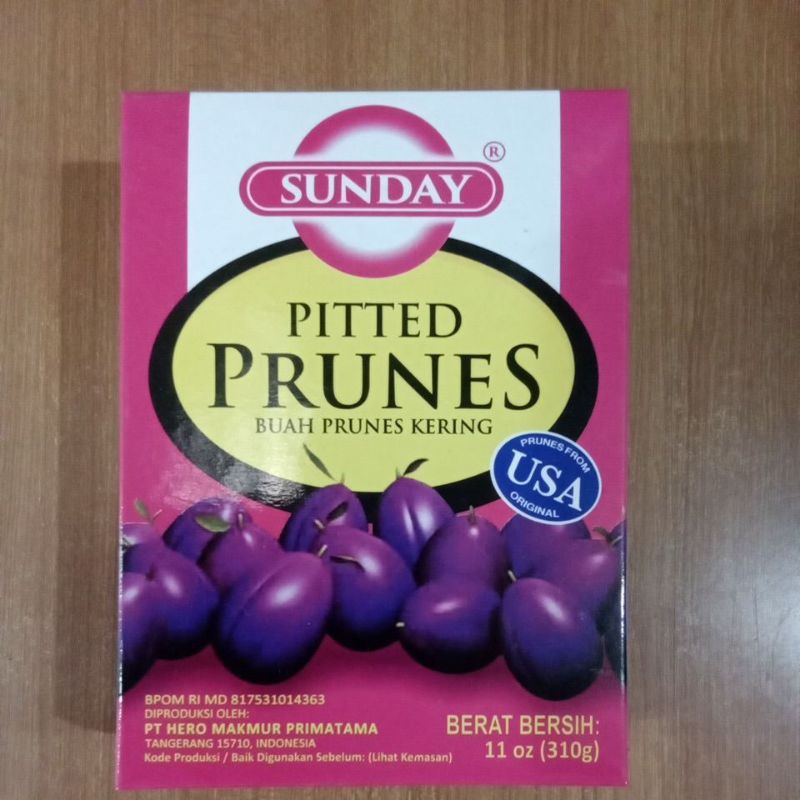 

PRUNES SUNDAY BUAH PRUNES KERING 310 GRAM