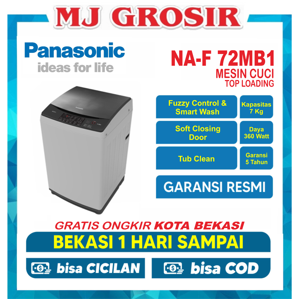 MESIN CUCI PANASONIC NAF 72 MB 7KG 1 TABUNG NAF72MB 7 KG