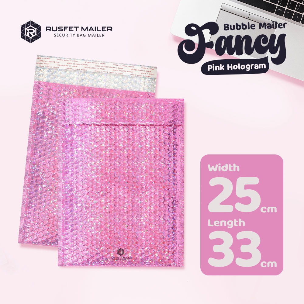 

AMPLOP BUBBLE MURAH|BUBBLE MAILER|BUBBLE PACKING PINK HOLOGRAM 25x33CM