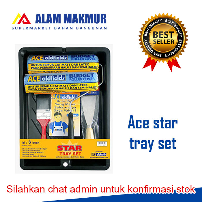 Kuas cat paket ace star tray set ace oldfields