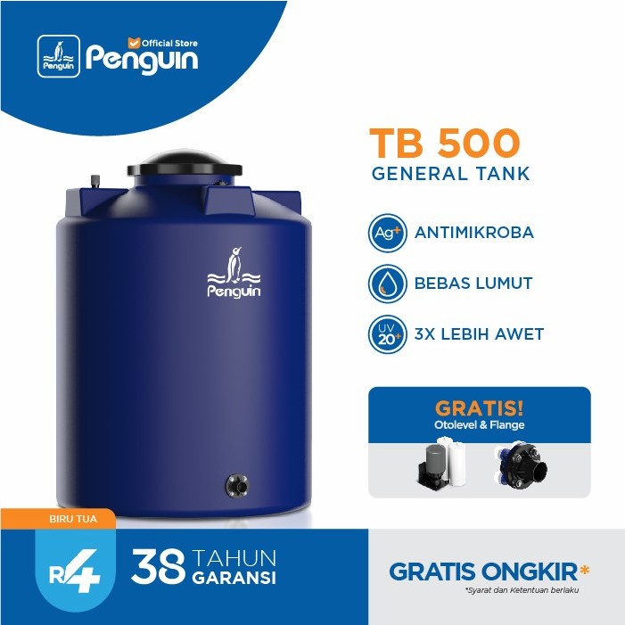 Penguin Toren Tandon Tangki Air General Tank TB 500 5000 Liter - BIRU