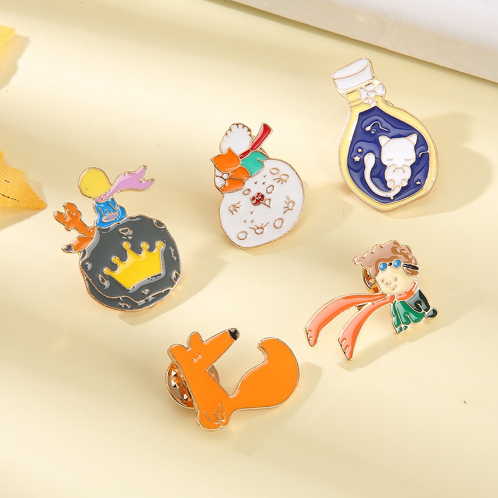 (PART 1) Brooch Bros Pin Couple Karakter Kartun Jepang Motif Lucu Korea Aesthetic Happiness Spread