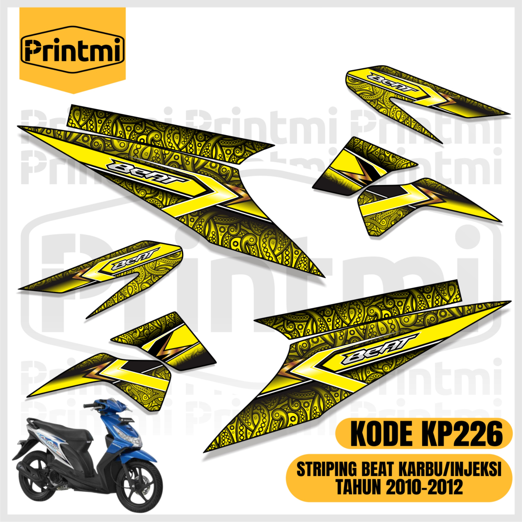 Striping Sticker Motor Beat Karbu Injeksi 2010 2011 2012 Variasi Racing Honda Modifikasi Simple List