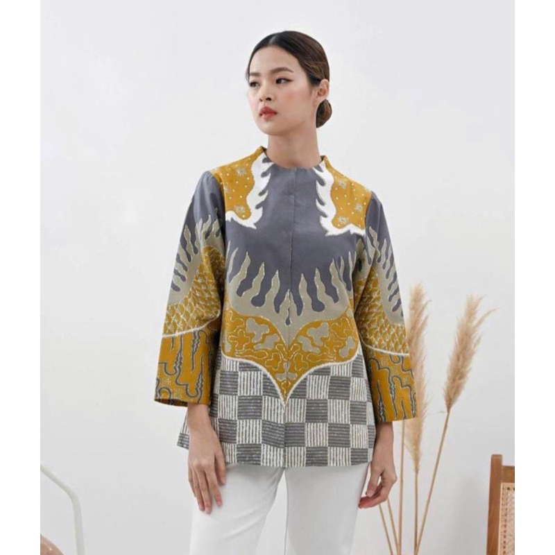 Atasan batik kantoran wanita | blouse batik modern elegan premium