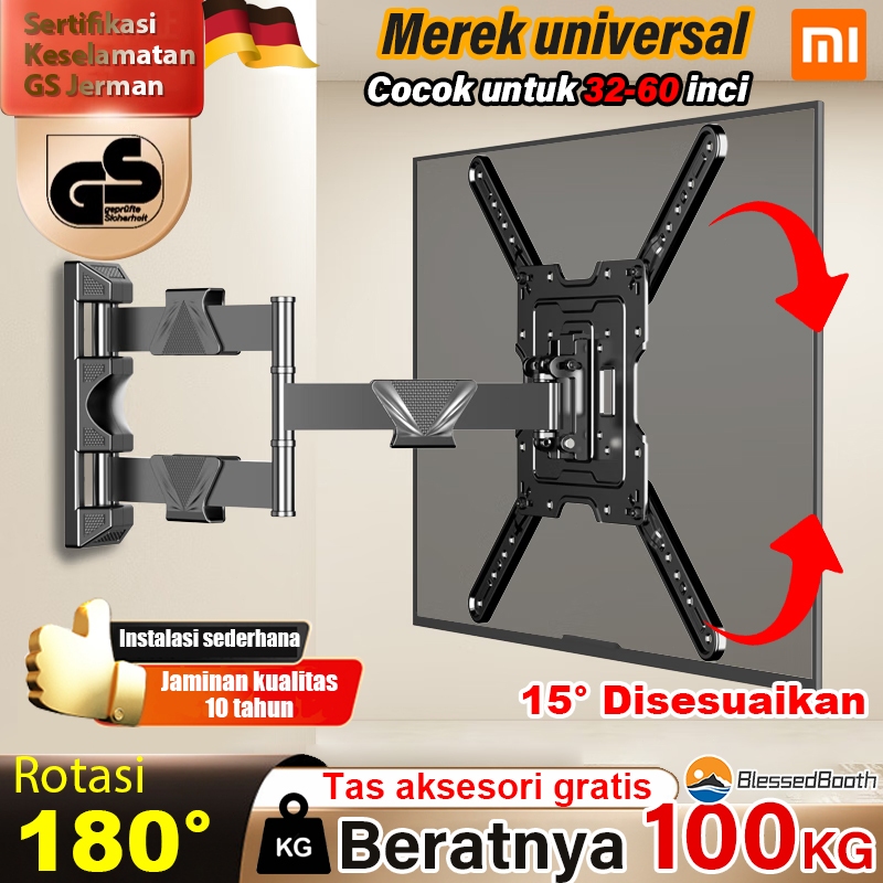 180°bisa diputar Bantalan beban baja canai dingin 100kg Bracket tv 32 s/d 60 inch 60 55 50 43 42 40 