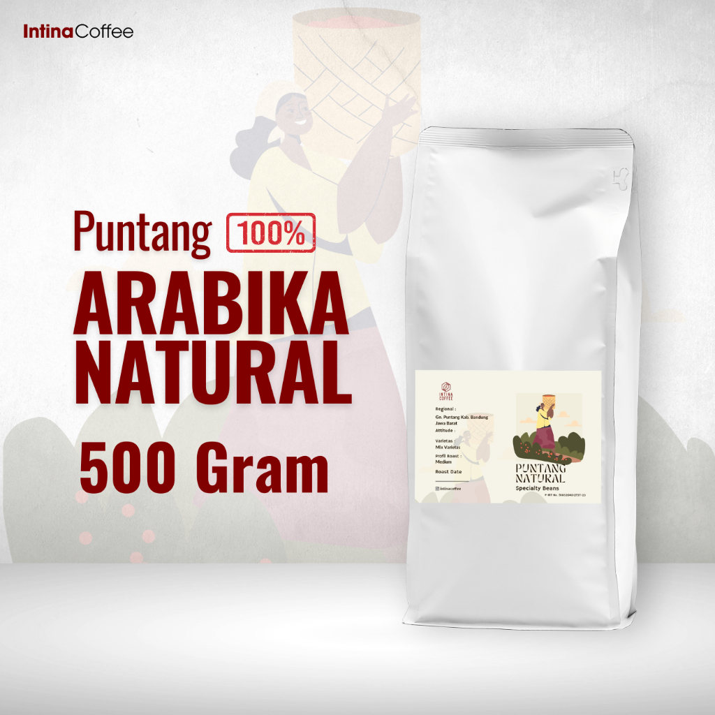 

Kopi Biji/Bubuk Arabika 500 gram 100% Arabica Natural Puntang