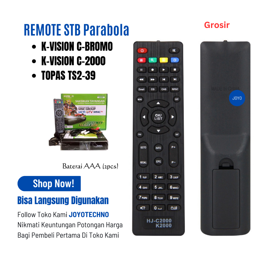 Remot remote KVISION C2000/TOPAS/KVISION BROMO Receiver parabola Standart Original