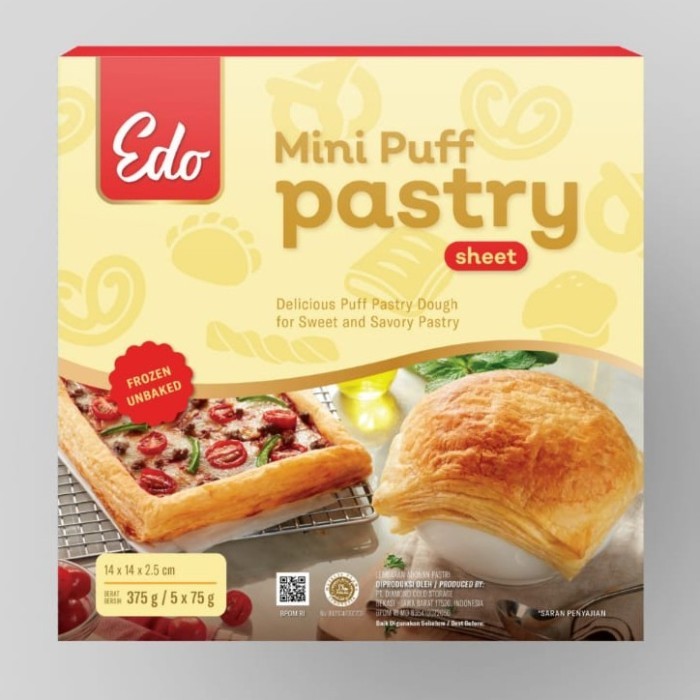 

Edo Puff Pastry Sheet Mini 375gr 5 lembar bahan kue