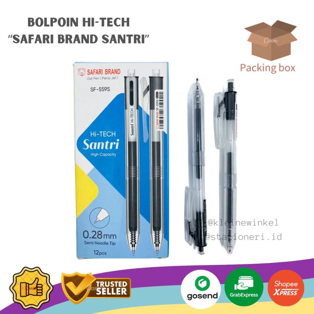 

Bolpoin HI-TECH Santri by Safari Brand 0.28mm Hitam [ 1 PCS ]