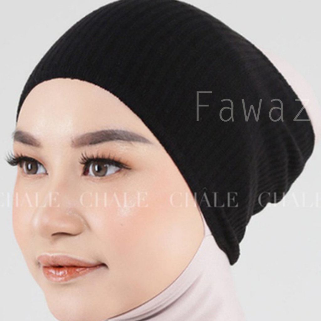 CIPUT HIJAB CEPOL BANDANA RAJUT PREMIUM HITAM