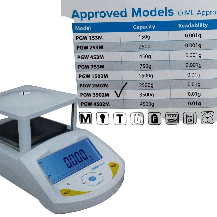 ADAM Timbangan Analitik PGW 3502M 3500g/0.01g