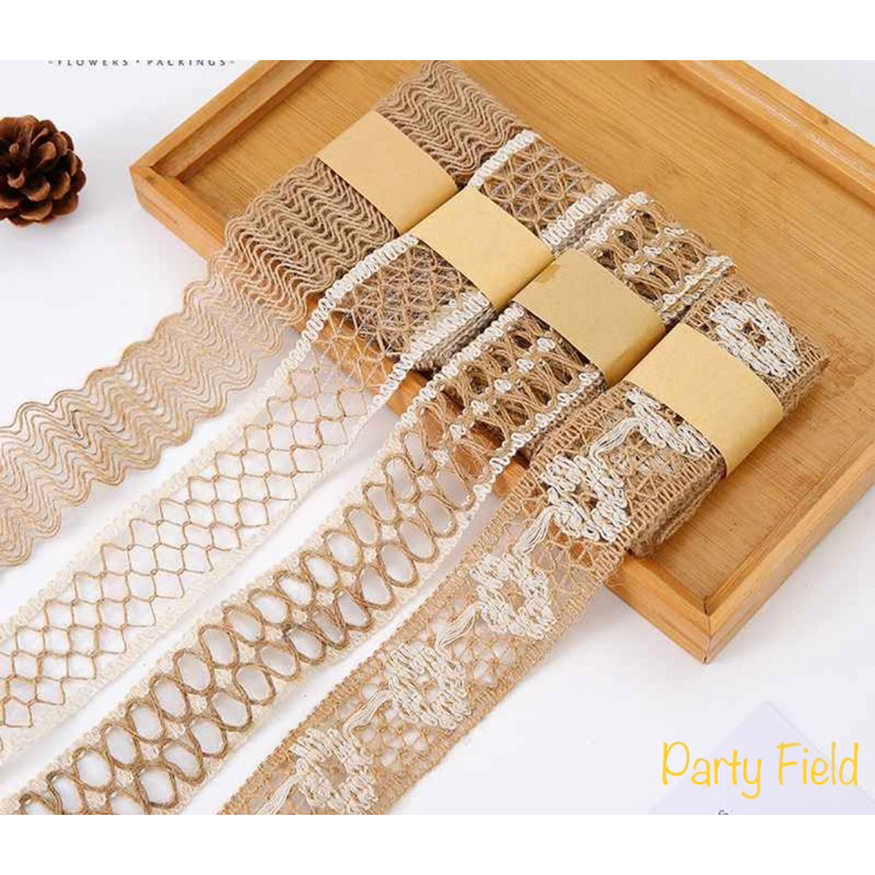 

[4CMx2M] MHB Pita goni buket bunga / pita kado / flower bouquet jute ribbon