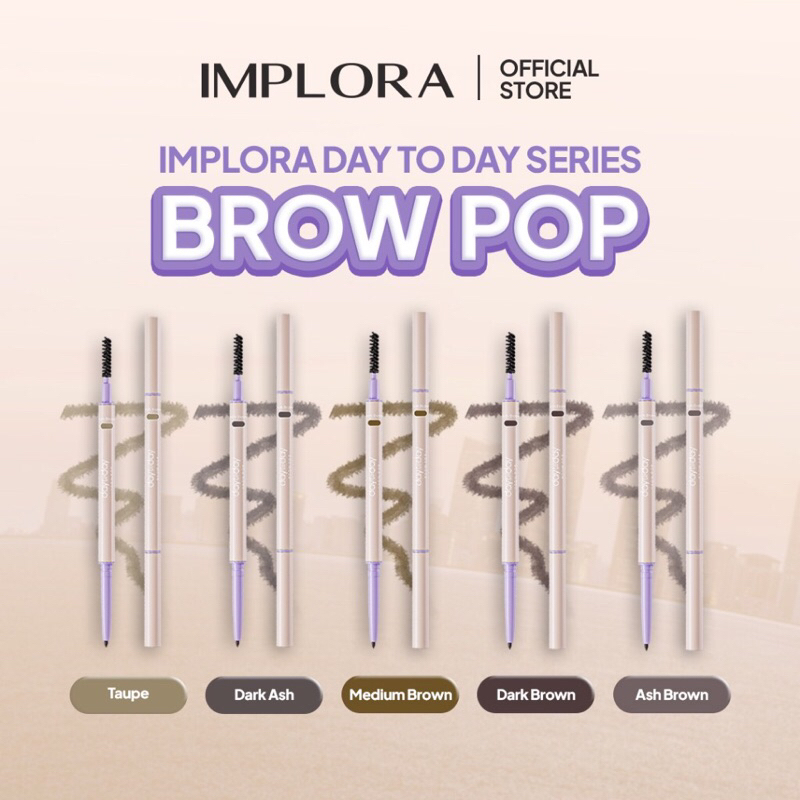 IMPLORA Day To Day Brow Pop Eyebrow Pencil - Eyebrow Pencil Implora - Pensil Alis Implora