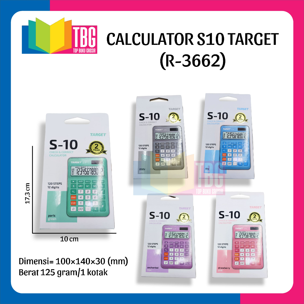 

1 PCS CALCULATOR S10 TARGET / KALKULATOR / ALAT BANTU HITUNG (R-3662)