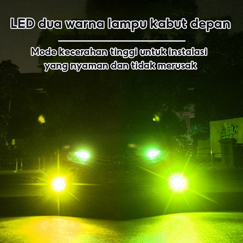 MOBIL LASER MINI PROJEKTOR PROJIE PUTIH KUNING SEPASANG ISI 2 PCS LED H11 H8 H9 9006 FOGLAMP MOBIL L