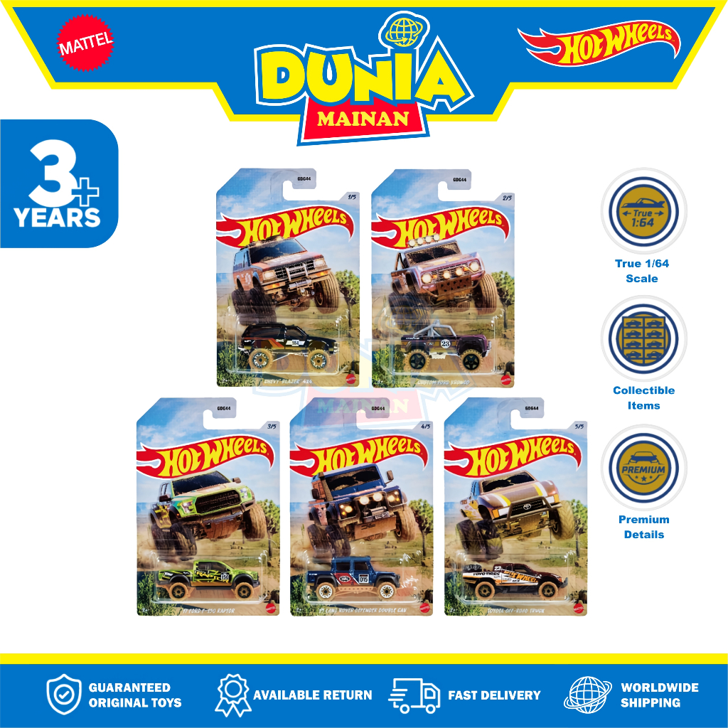 Hot Wheels Baja Rally 4x4 2023 | Chevy Blazer 4x4 | Custom Ford Bronco | 17 Ford F-150 Raptor | 15 L