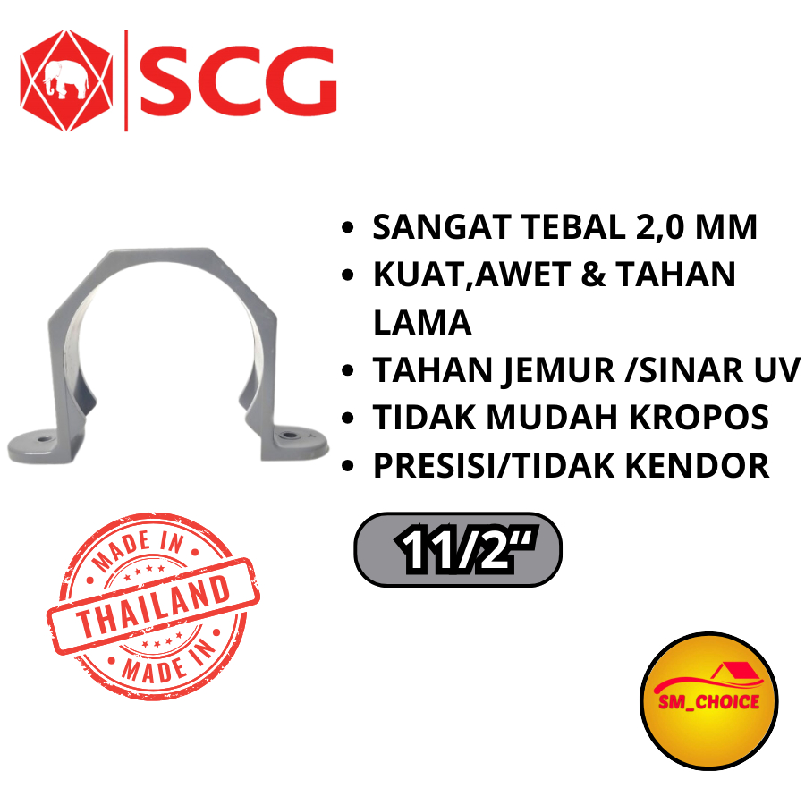 KLEM OMEGA PVC 11/2 INCH KLEM PIPA 11/2" SCG KLEM KUPING SCG 11/2 iNCH