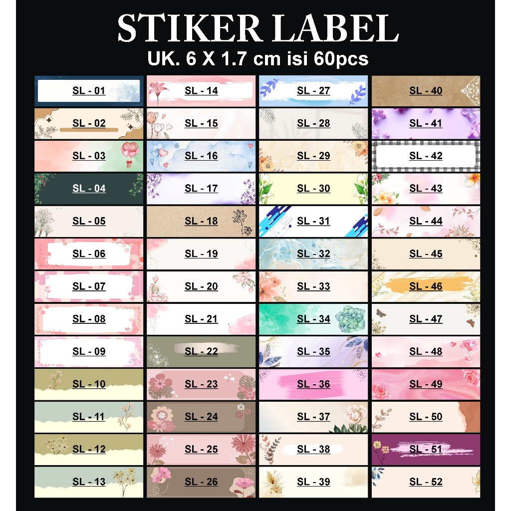 

label stiker untuk buket dan nama