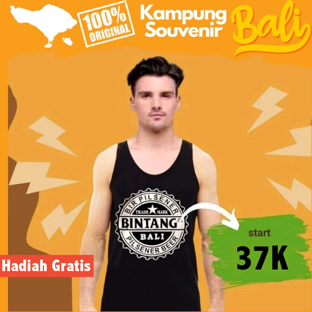 kaos Singlet pria dewasa Khas Bali Bintang Ganesh dan Motif Oleh Oleh Khas Bali