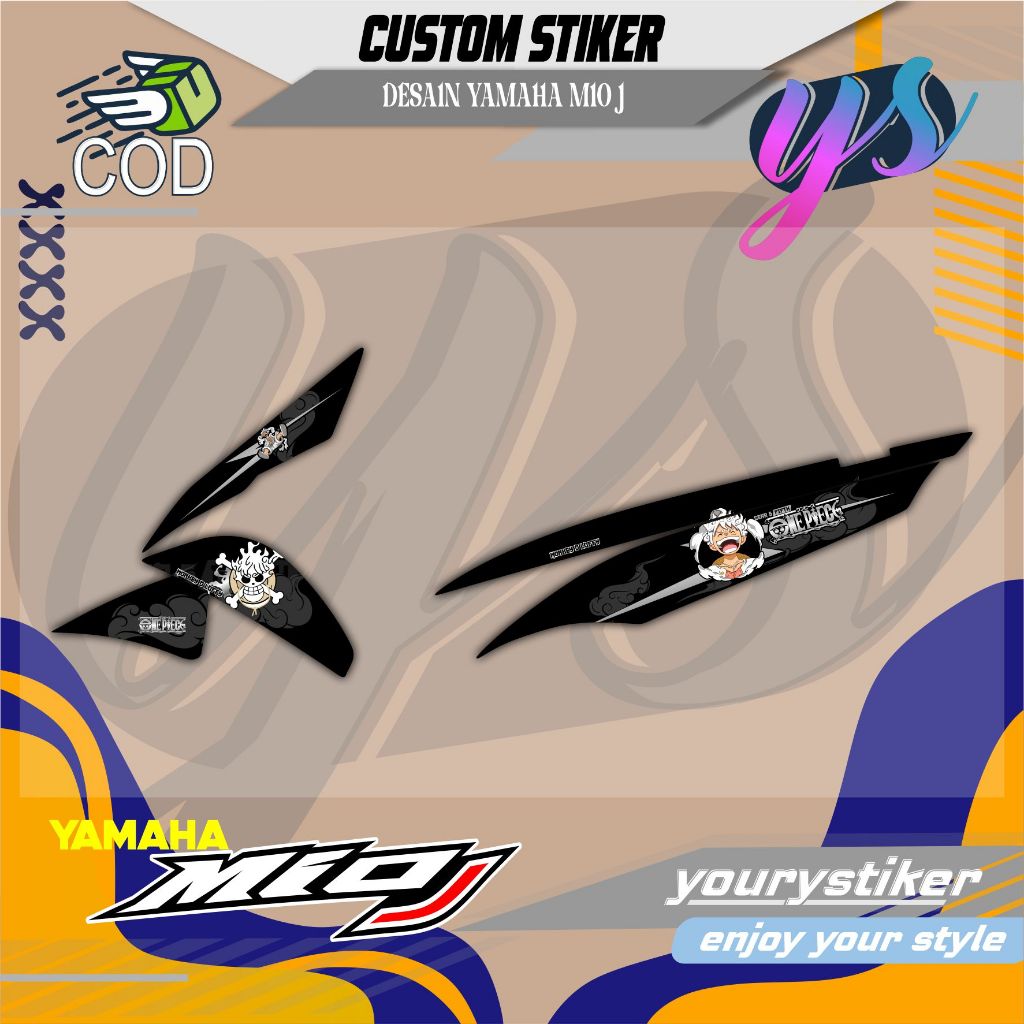 STRIPPING SIMPEL YAMAHA MIO J LUFFY GEAR 5 MONKEY D LUFFY GEAR FIFTH SUDAH DI CUTTING TINGGAL TEMPEL