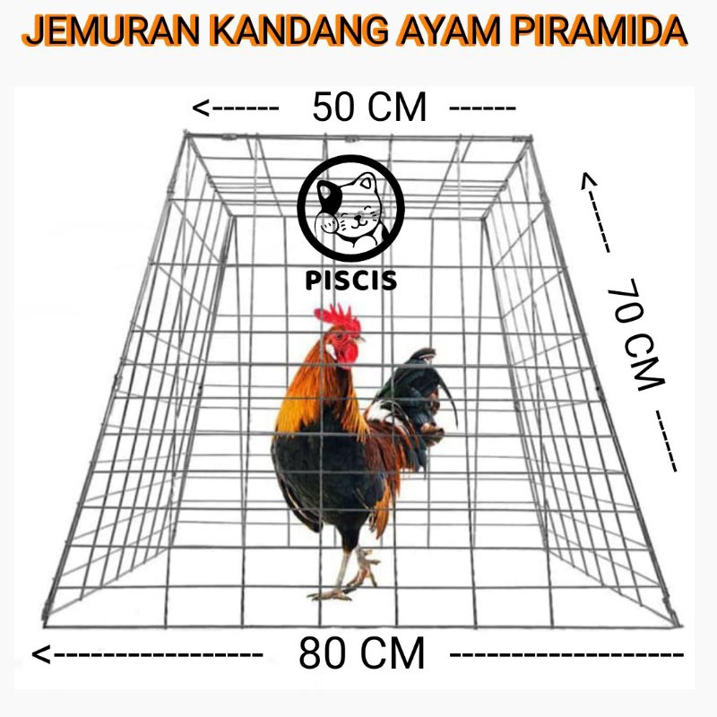 KANDANG JEMURAN AYAM LIPAT PIRAMIDA 80x70x50 Bangkok