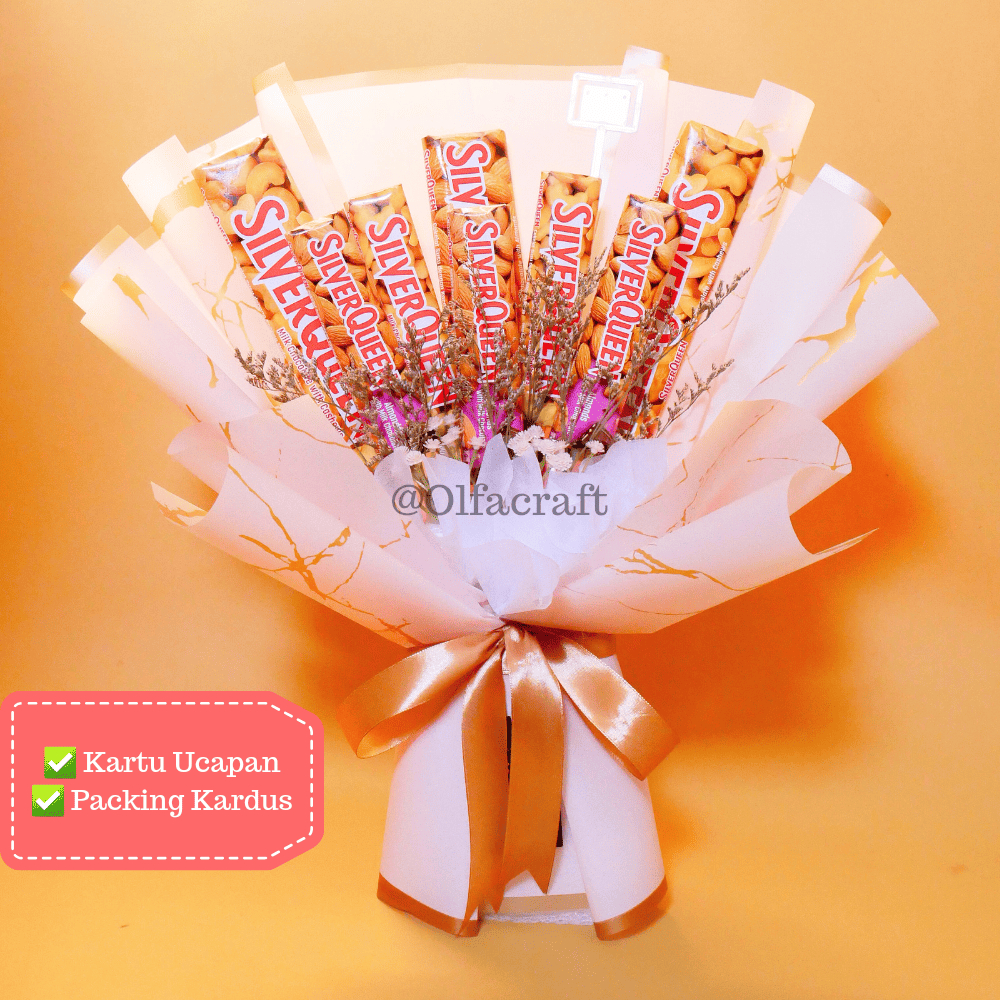 

Buket Silverqueen 3 pcs 25 gr | Buket coklat silverqueen 3 buah | Buket coklat murah