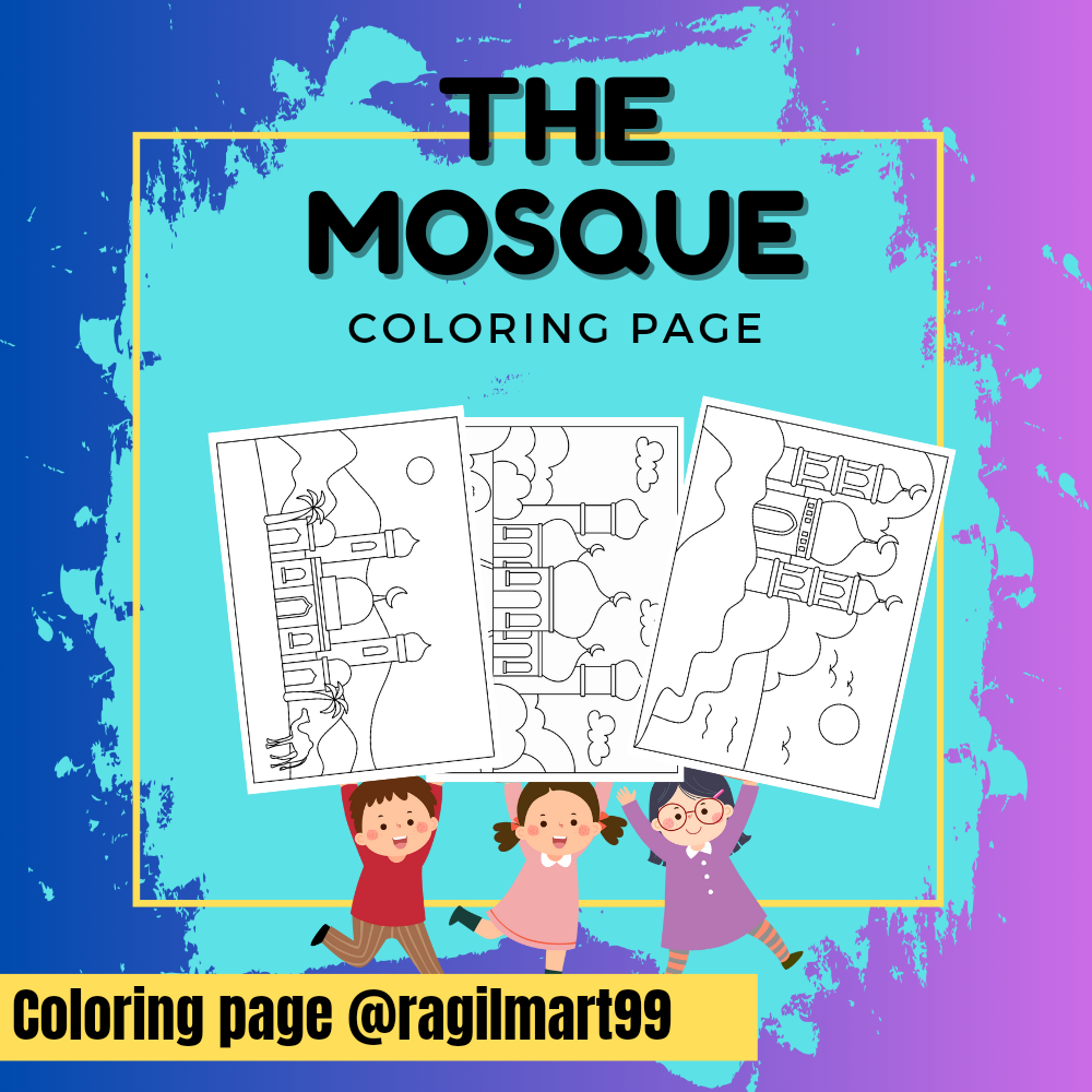 

DIY Coloring Page / Belajar Dan Mewarnai Lembar Sketsa Tema Masjid / Lembar Sketsa Mewarnai Tema Muslim Ukuran Kertas A4