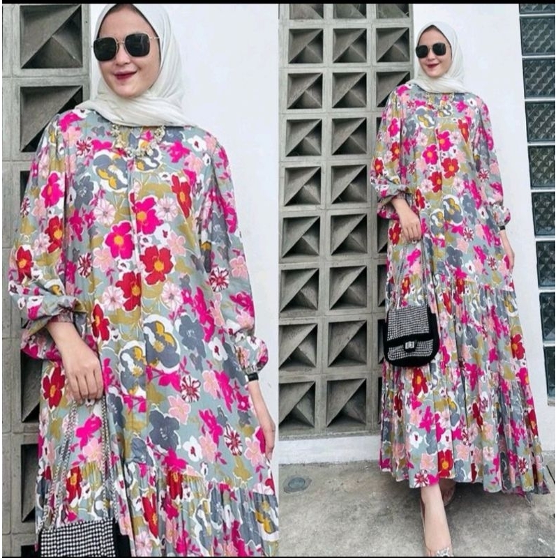 GAMIS BUNGA SUSUN/ GAMIS SUSUN/ DRESS SUSUN