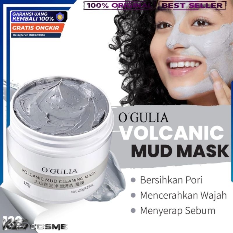 O GULIA VOLCANIC MUD MASK Masker Lumpur Vulkanik Memutihkan Wajah Menghilangkan Komedo