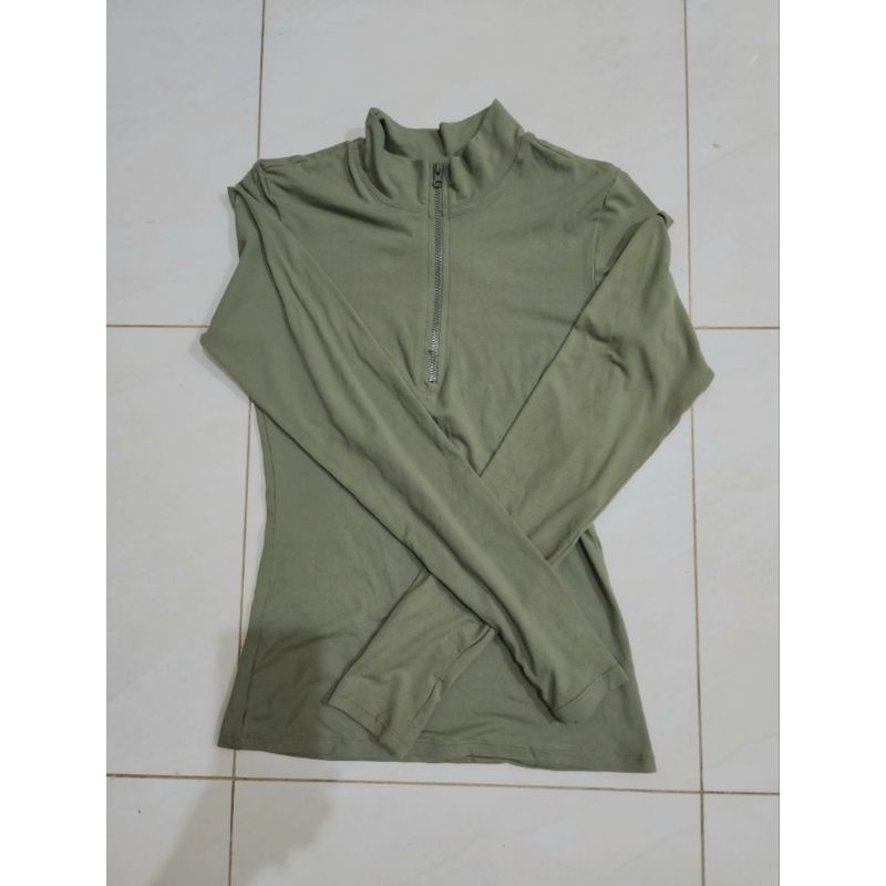 base layer baju berkuda equestrian wanita lengan panjang golf