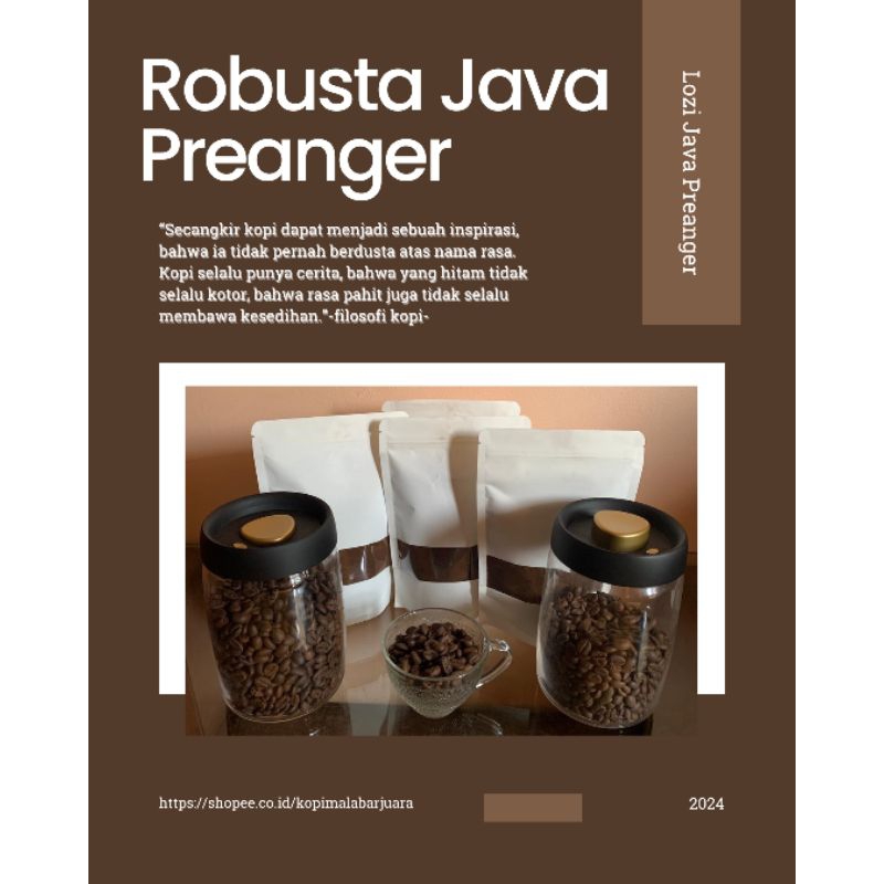 

Kopi Loji Kopi Robusta Java Preanger coffe robusta cofee Robusta Kopi Malabar Kopi Bandung Robusta 100% ukuran 200gr