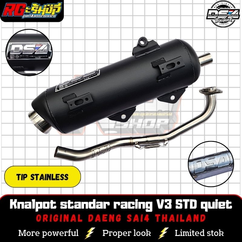 knalpot standar racing daeng sai4 nmax 155 old corong stainless original thailand