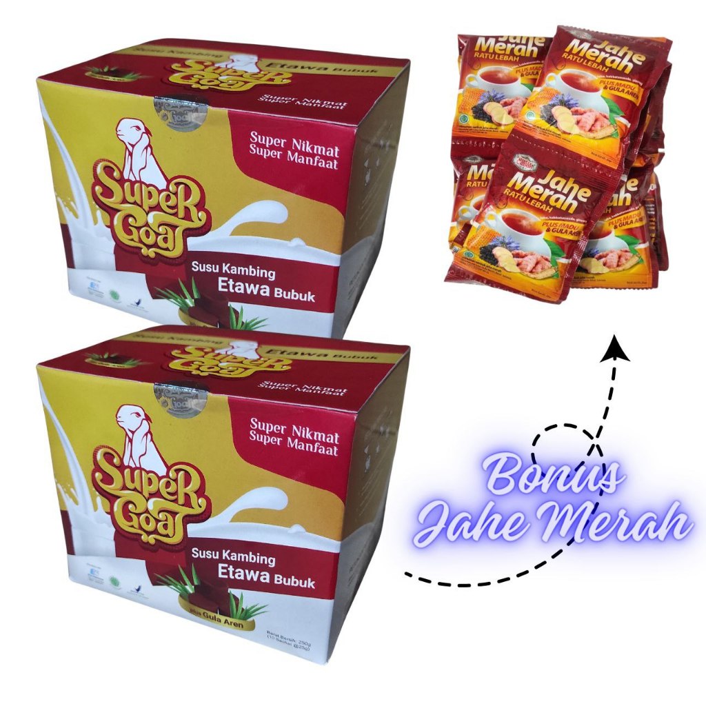 

Susu Super Goat Gula Aren / Susu Kambing Etawa Bubuk Plus Gula Aren Isi 10 Sachet Minuman Keluarga