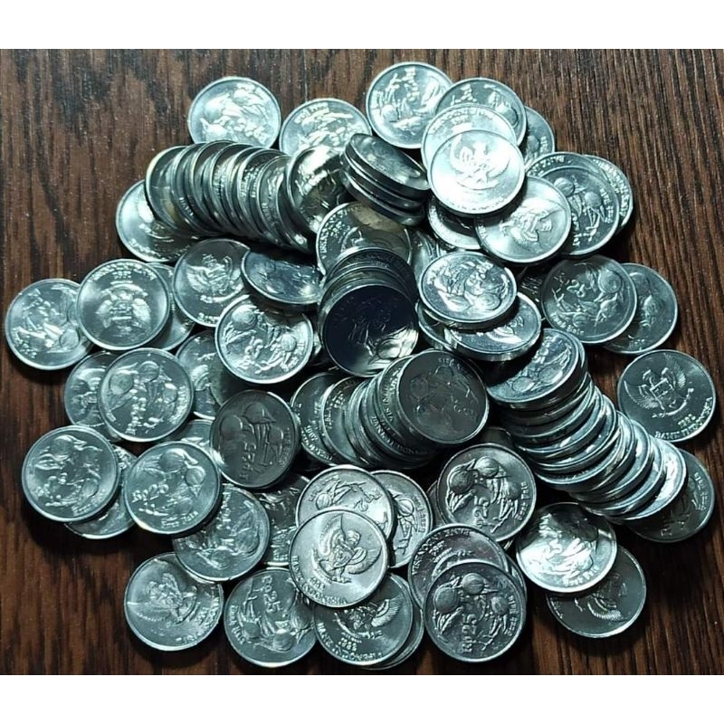 Uang Koin Kuno 25 Rupiah Buah Pala GRESS