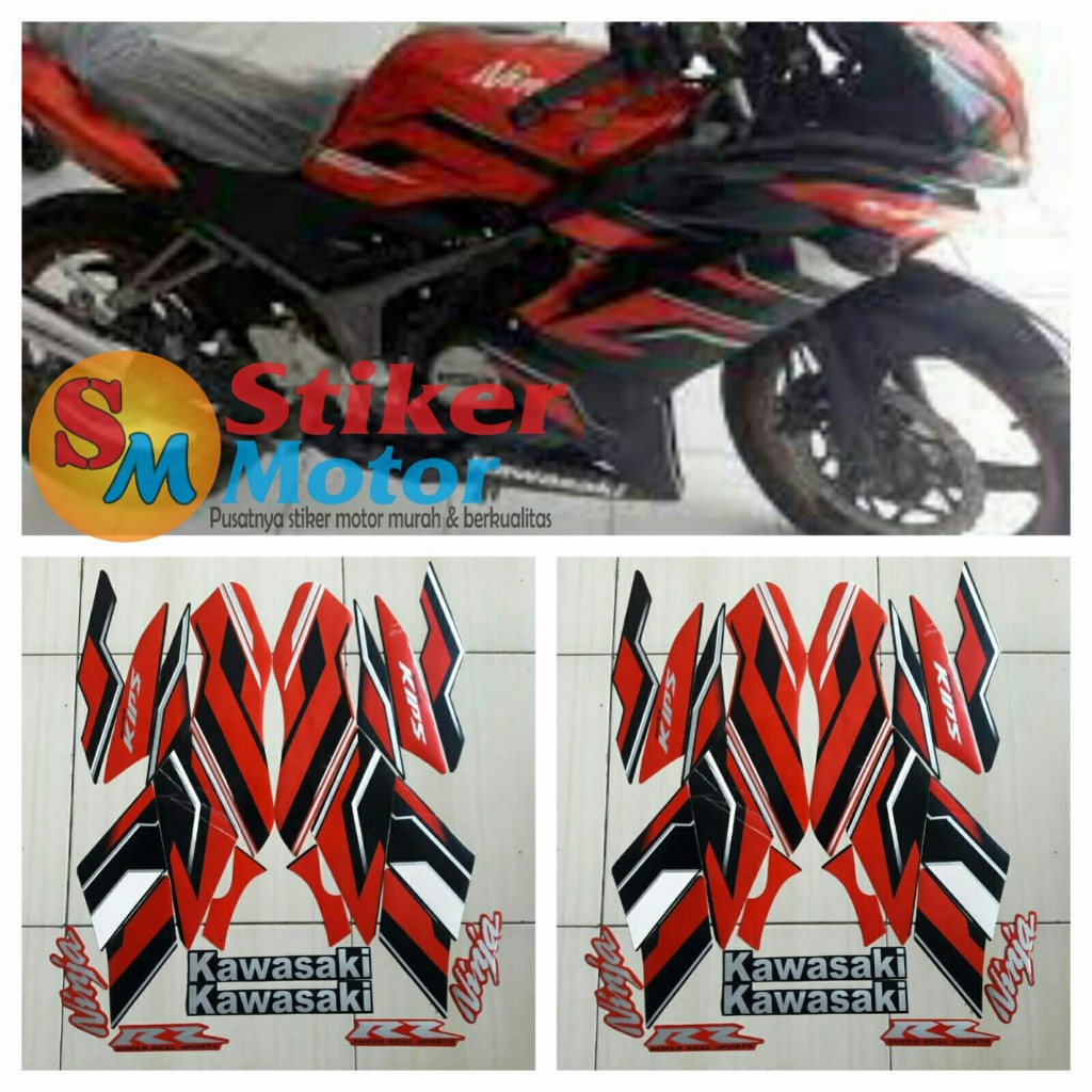 STRIPING STICKER LIS LES POLET BODY MOTOR NINJA RR 150 2015 SE MERAH