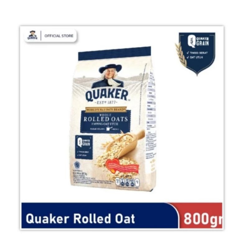 

Quaker Rolled Oats 800 gr Emping Oat Utuh Cereal