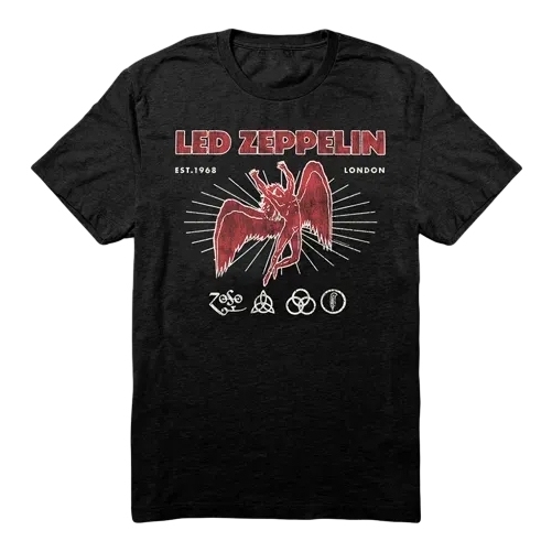 Kaos Led Zeppelin 50 Th Anniversary Tshirt Band Led Zeppelin